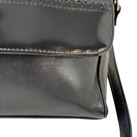 Etienne Aigner Womens Navy Blue Leather Flap Pocket Small Purse Shoulder Bag - Picture 6 of 16